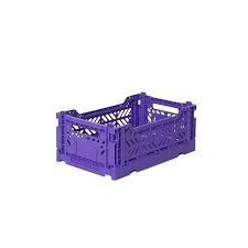 Mini Folding Stackable Storage Crate - Violet