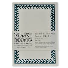 Cambridge Imprint Pack of 10 Patterned Postcards - Petrol
