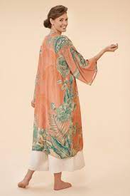 Powder Floral Jungle Kimono Gown in Petal