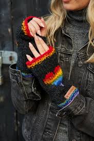 Pachamama Rainbow Heart Handwarmer - Charcoal