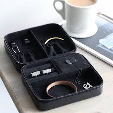 Men's Black Travel Jewellery Box