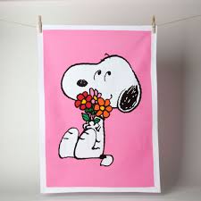 Peanuts Love Is in Bloom Tea Towel