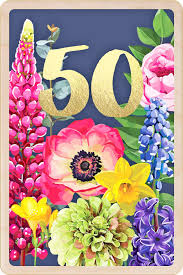 Wooden Postcard - 50th Birthday