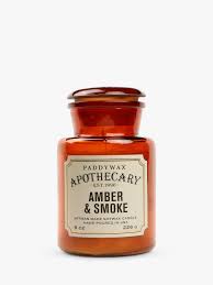 Apothecary Glass Jar Candle - Amber & Smoke