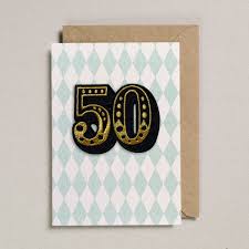 Iron On Big Number Card - 50 Diamond