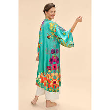 Powder Hummingbird at Dusk Kimono Gown