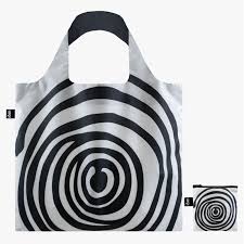 LOQI Recycled Shopping Bag - Louise Bourgeois Spirals Black