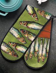 Dollyhotdogs Sardines Oven Gloves