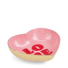 Heart-shaped enamel trinket dish - Love