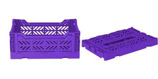 Mini Folding Stackable Storage Crate - Violet