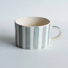 Musango Large Candy Stripe Mug - Dove Grey