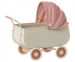 Maileg Mouse Pram - Coral
