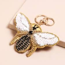 Beaded Bee Keyring & Bag Charm