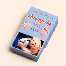 Tiny Matchbox Ceramic Token - Shrimp