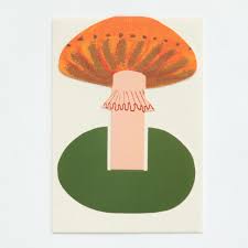 Stand Up Card - Orange Frilly Mushroom