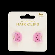 Mini Hair Claw Clips  - Pink Cats