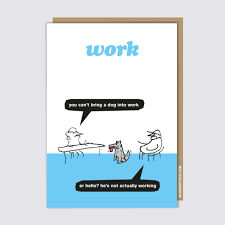 Modern Toss Funny Card - Dog at Work