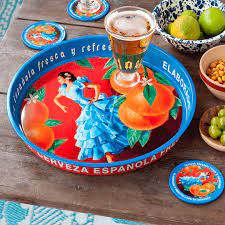 Round Serving Tray - Cerveza Espanola