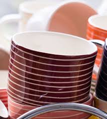 Musango Large Sgraffito Stripe Chocolate Mug