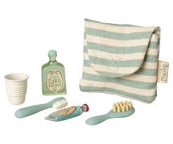 Maileg Mouse Toothbrush Bag Set - Blue