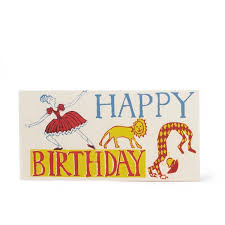Cambridge Imprint Long Card - Happy Birthday Ballerina, Lion, Acrobat