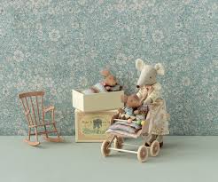 Maileg Sleepy Wakey Baby in a Matchbox - Blue