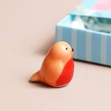 Tiny Matchbox Ceramic Token - Robin