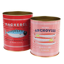 Set of 2 Storage Tins - Fish