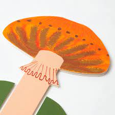 Stand Up Card - Orange Frilly Mushroom