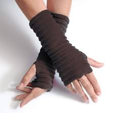 Wristees Fingerless Gloves - Chocolate Brown