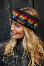 Pachamama Rainbow Heart Headband - Charcoal