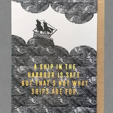 Letterpress Card - A Ship In The Harbour