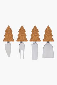 Woodland Cheese Knives - Set of 4 Natural Wood