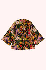 Powder Short Velvet Jacket - Midnight Posy