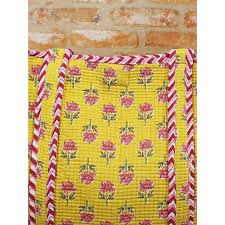 Quilted Cotton Tote Bag - Yellow