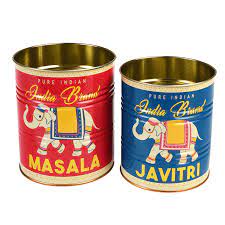 Set of 2 Storage Tins - Masala & Javit