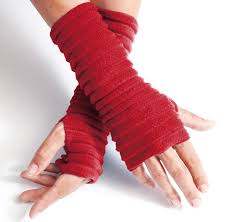 Wristees Fingerless Gloves - Red