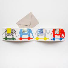 Fold Out Card - Elephants