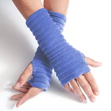 Wristees Fingerless Gloves - Sky Blue