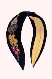 Powder Velvet Headband - Midnight Posy