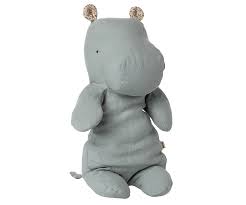 Maileg Safari Friends Medium Hippo - Blue Grey