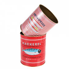 Set of 2 Storage Tins - Fish