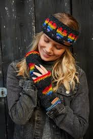 Pachamama Rainbow Heart Headband - Charcoal