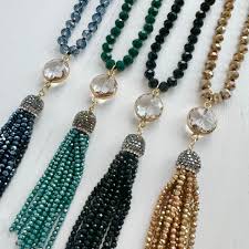 Navy Tassel Necklace