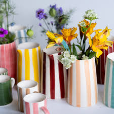 Musango Candy Stripe Creamer Jug - Turmeric