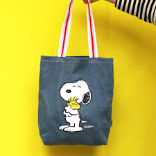 Peanuts 'Love' Stonewash Denim Tote Bag