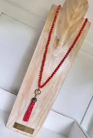 Coral Tassel Necklace