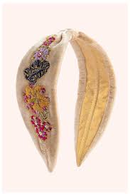 Powder Velvet Headband - Cream Pos