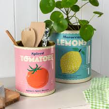 Set of 2 Storage Tins - Lemon & Tomato