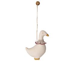 Maileg Fabric Hanging Ornament - Goose with Red Scarf